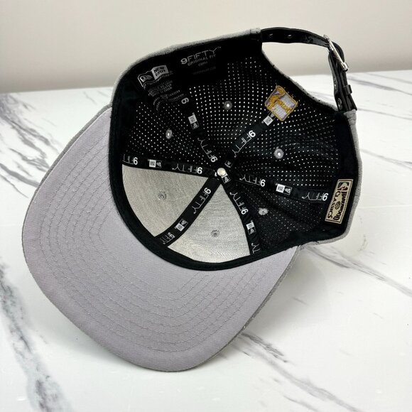 NBA Los Angeles Lakers Suede Embroidered Hat Original Fit Grey Cap Belt Strap - Picture 5 of 8